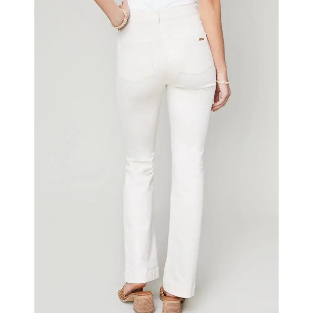 Spartina 449 Leighton Trouser Jeans Ivory 10 Long 32” Inseam - Picture 4 of 16